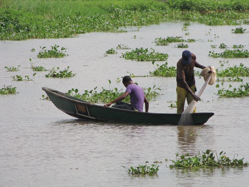 Pêcheurs sur le lac Nokoué Pêcheurs sur le lac Nokoué